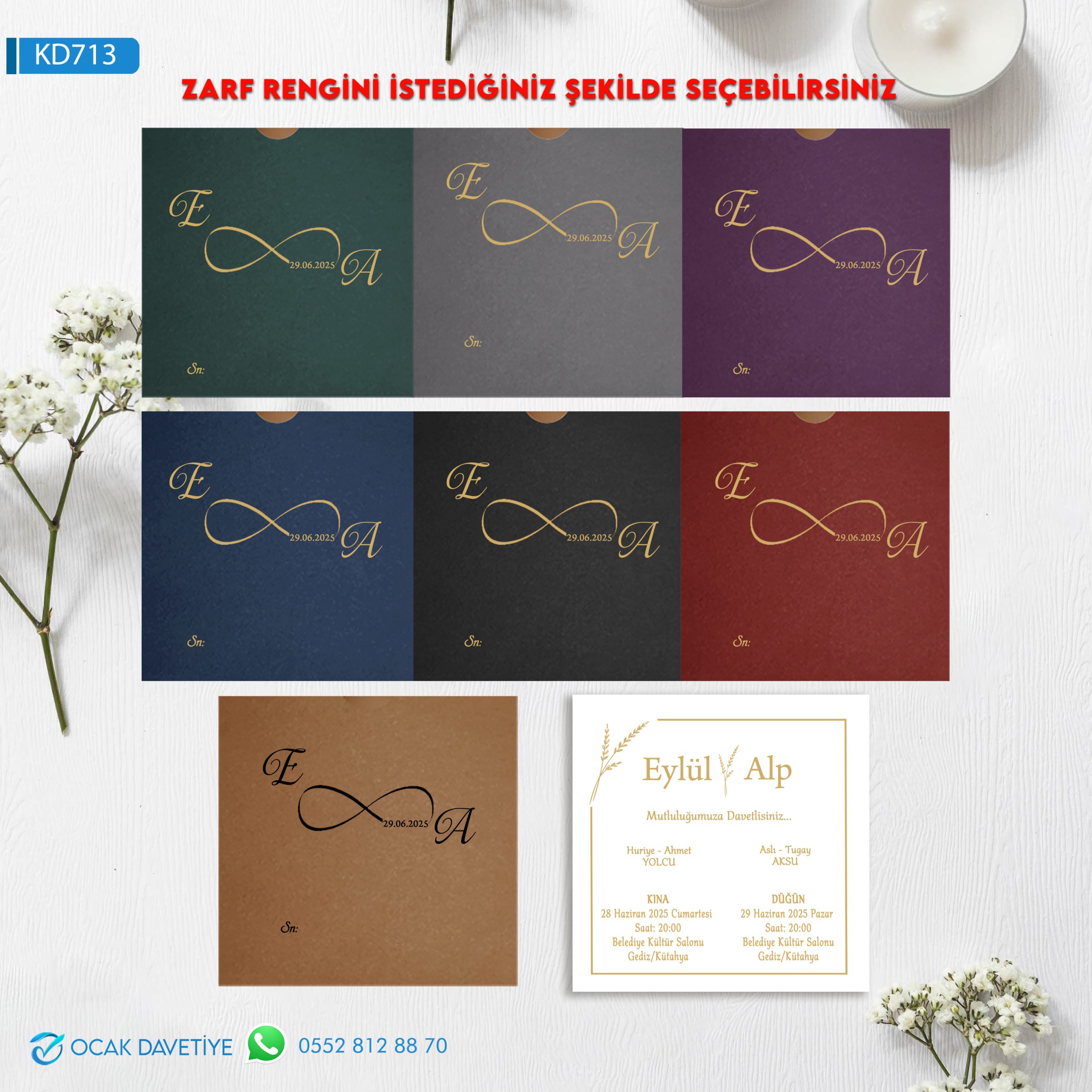 XL Gümüş Baskılı Davetiye – 727 (Kopya)