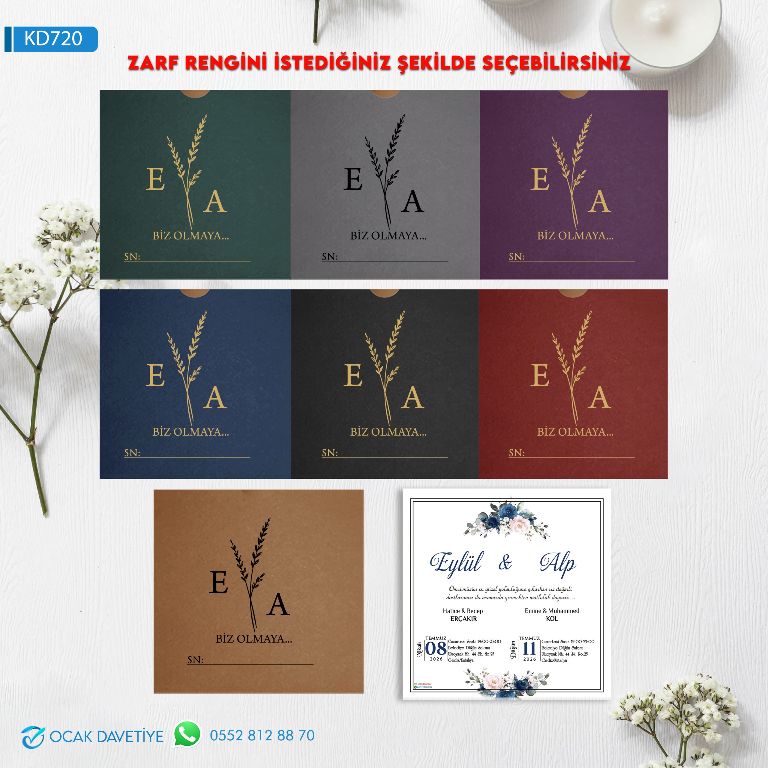 XL Gümüş Baskılı Davetiye – 713 (Kopya)