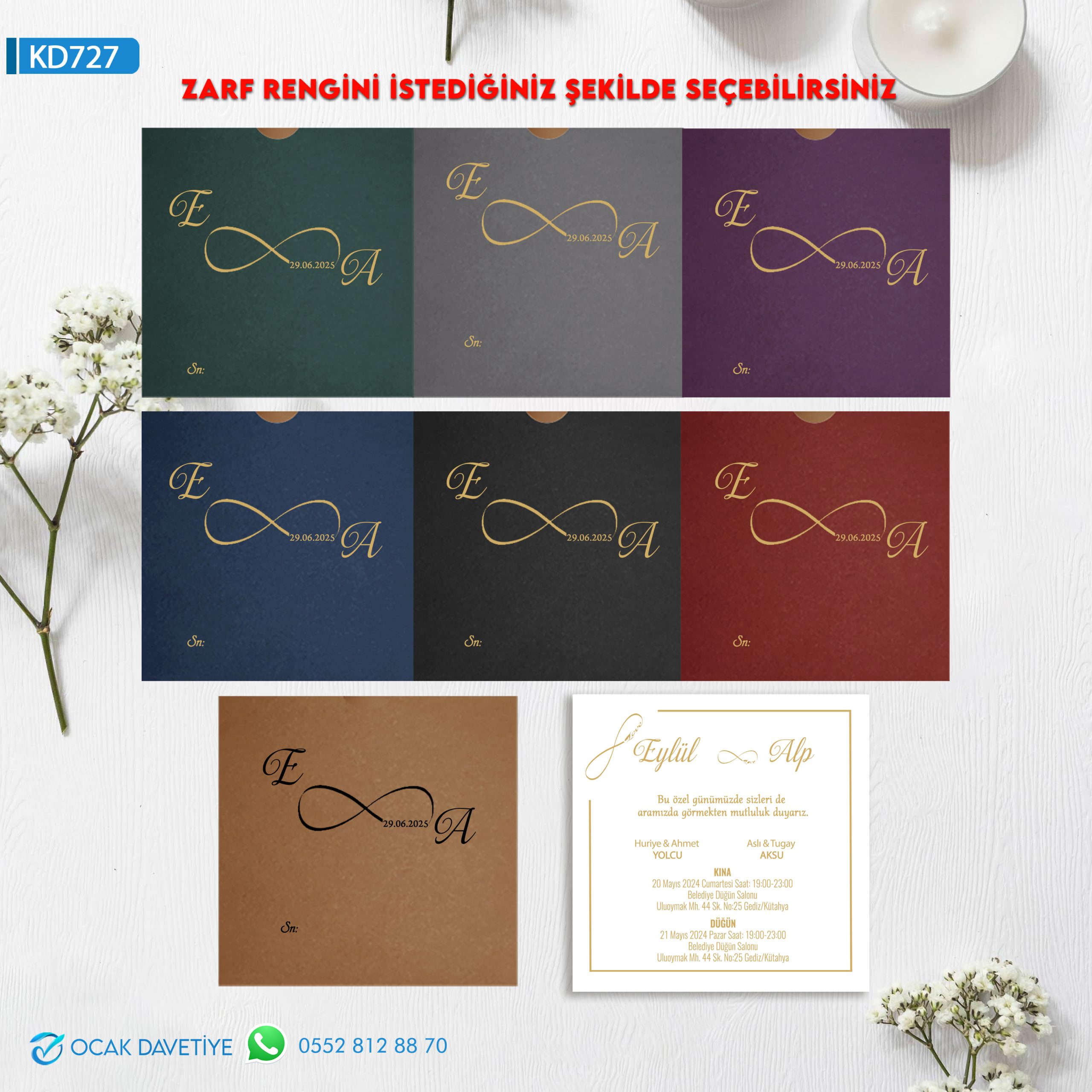 XL Gümüş Baskılı Davetiye – 713 (Kopya)