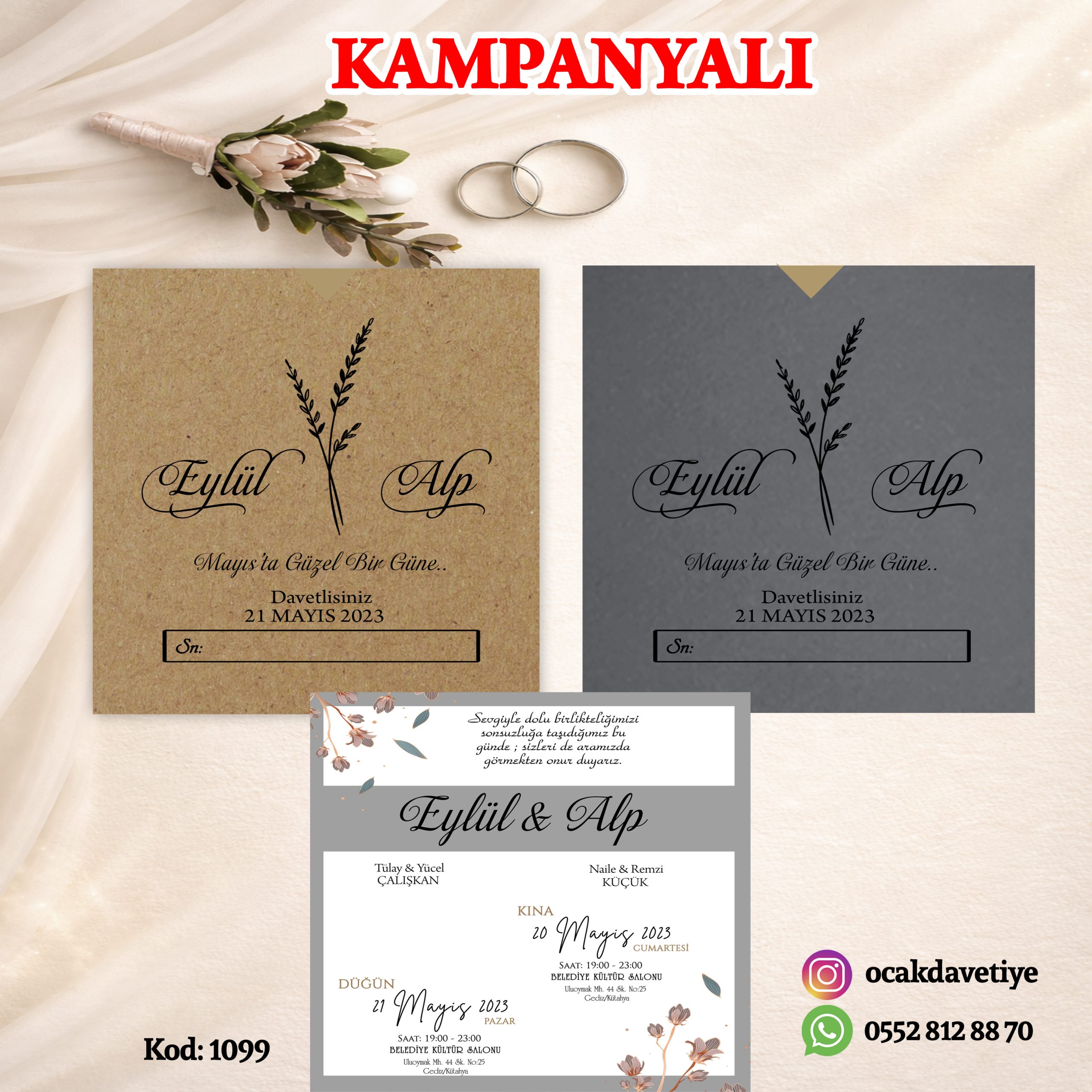 XL Gümüş Baskılı Davetiye – 720-K (Kopya) (Kopya)