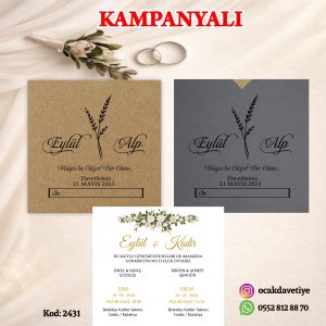 XL Gümüş Baskılı Davetiye – 1099-K (Kopya)