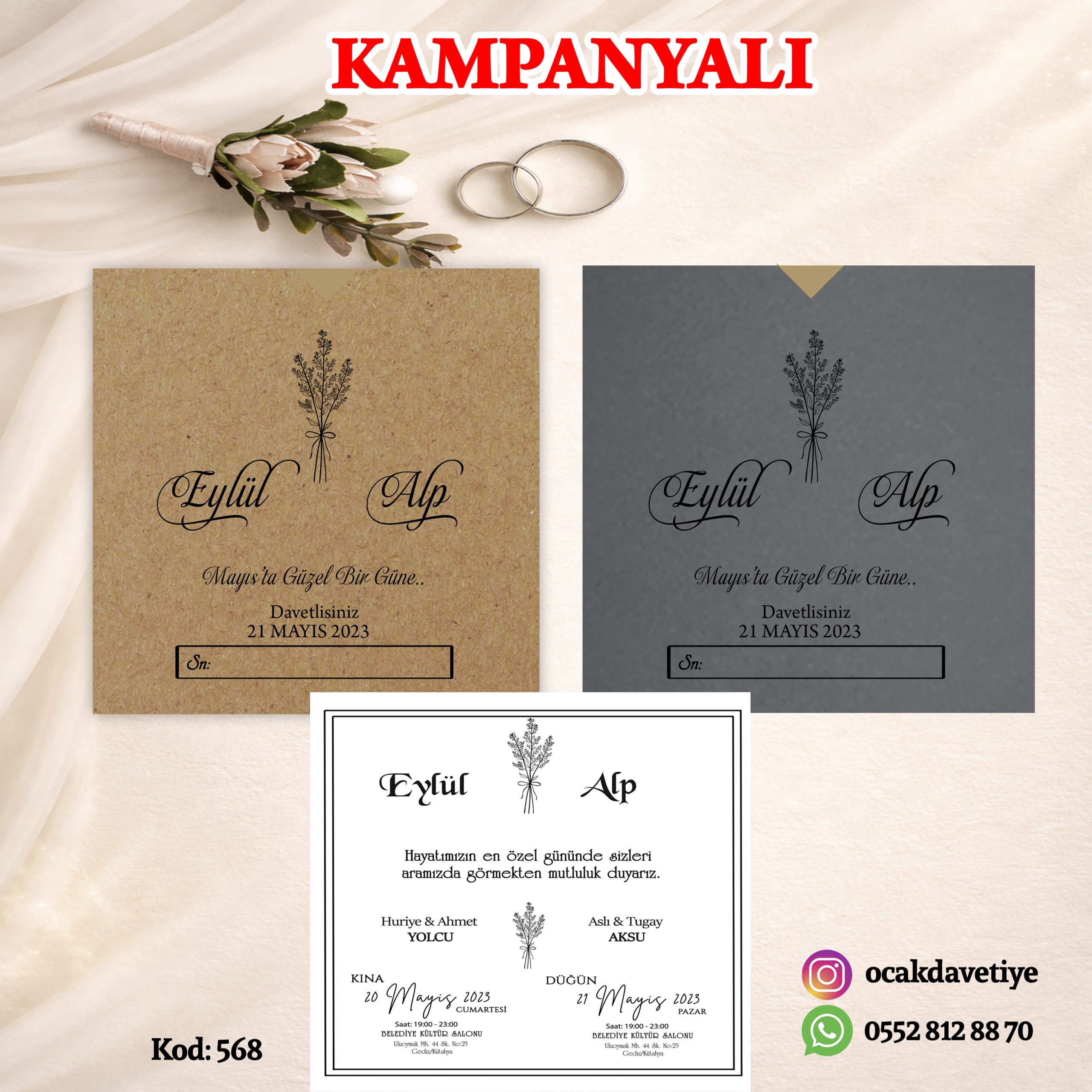 XL Gümüş Baskılı Davetiye – 515-K (Kopya) (Kopya)