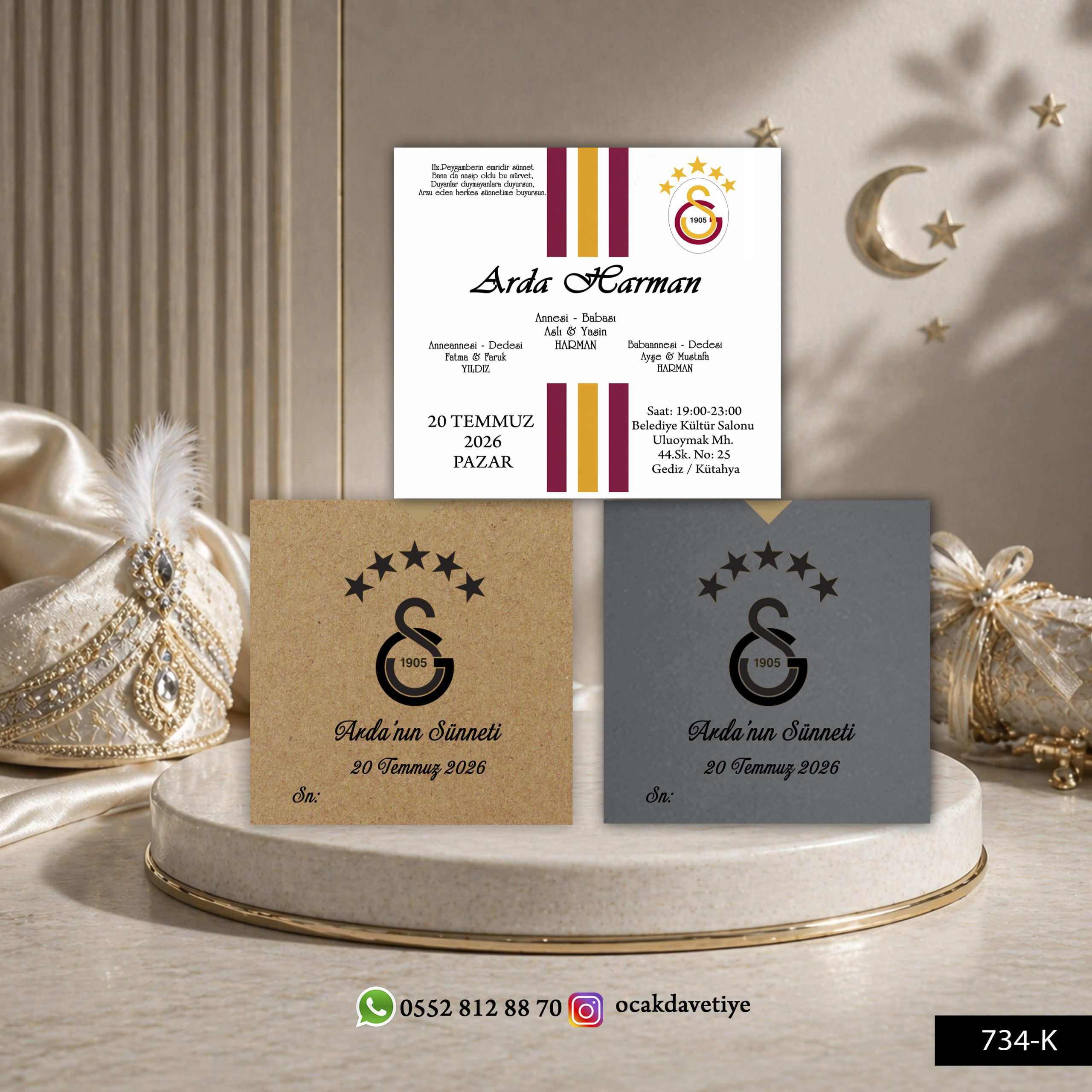 XL Zarflı Sünnet Davetiyesi – 723-K (Kopya) (Kopya)