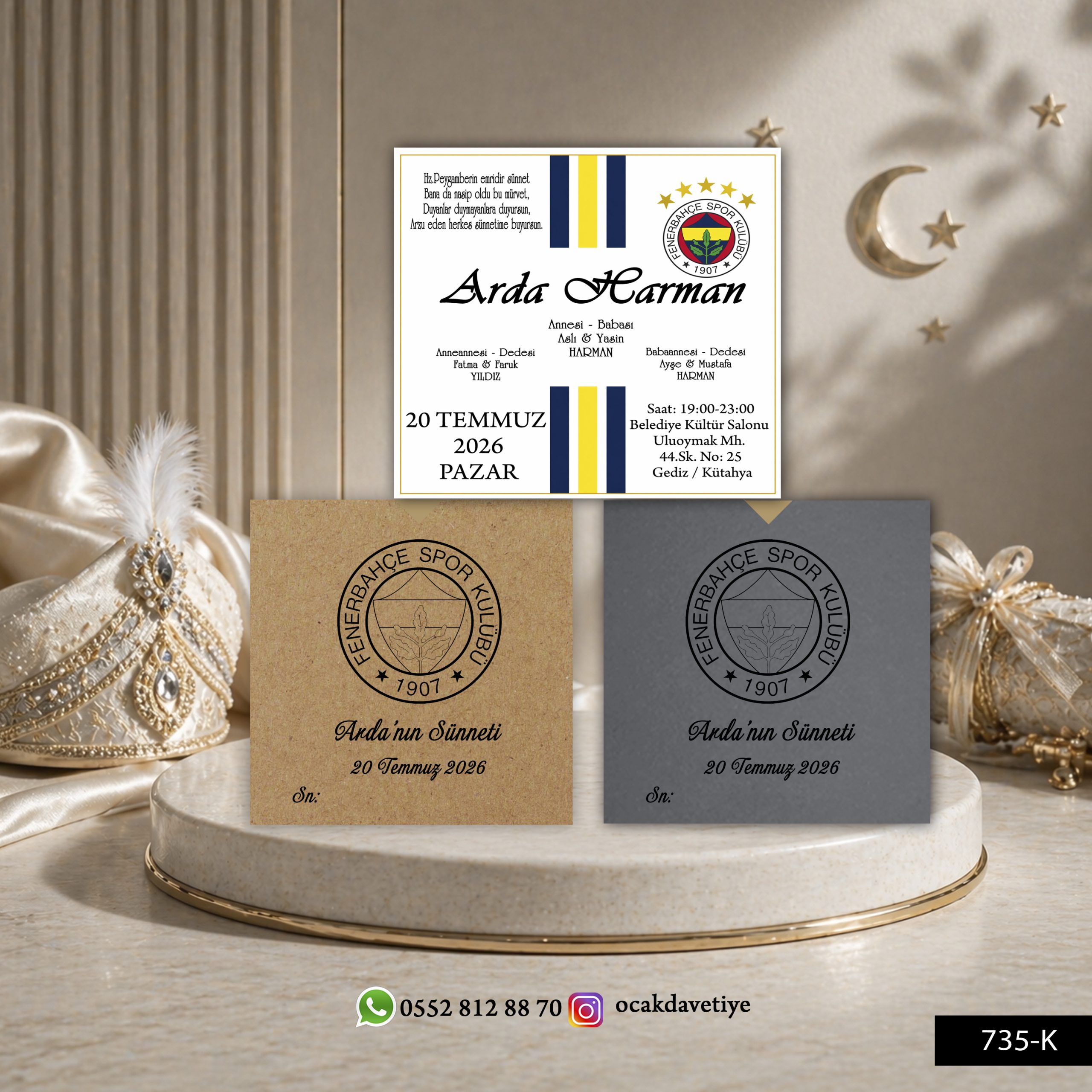 XL Zarflı Sünnet Davetiyesi – 734-K (Kopya)