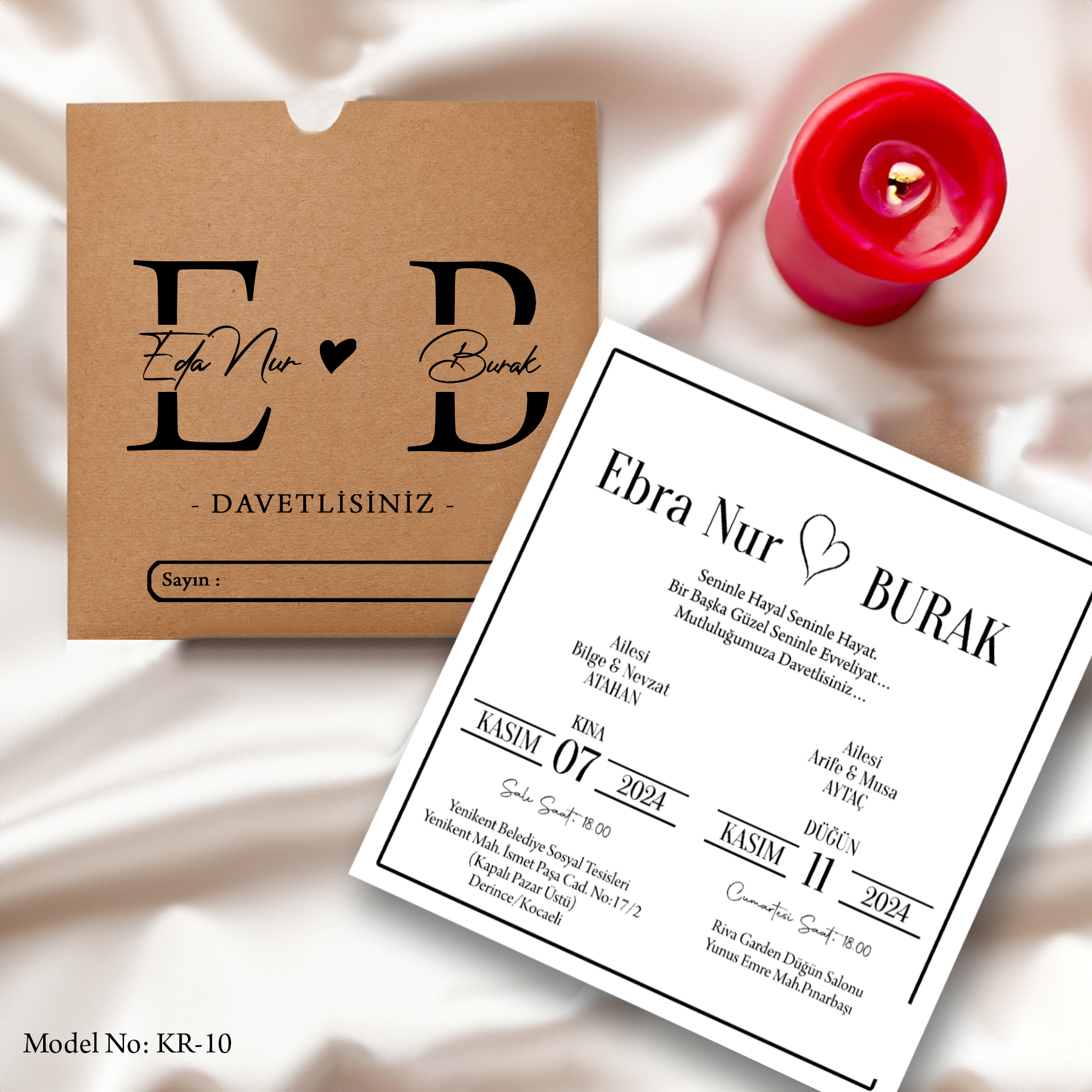 XL Gümüş Baskılı Davetiye – 2431-K (Kopya)